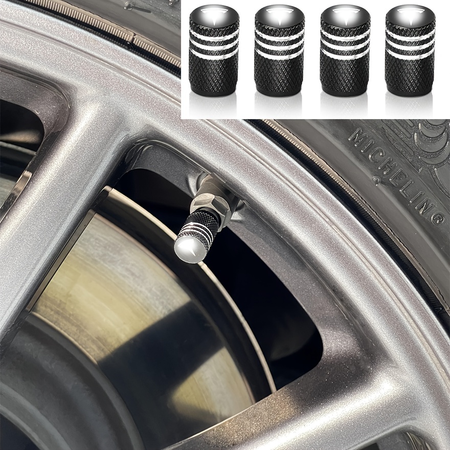 Capuchons de tige de valve de pneu de voiture 4 Pcs Air Caps Couvercle en  alliage d’aluminium pour modèle 3 X / y / s