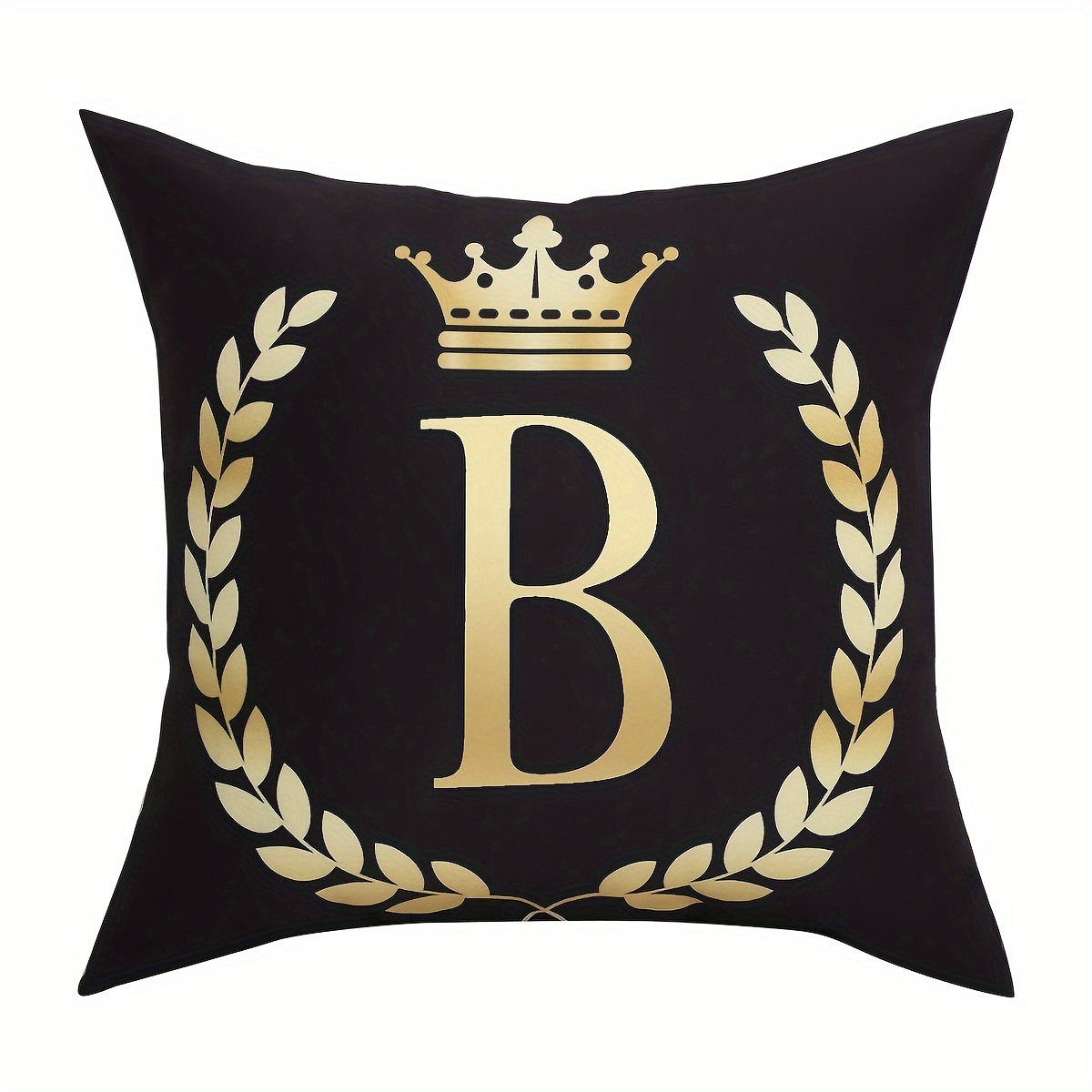TEMU 1pc, English Alphabet Pattern Polyester Cushion Cover, Pillow Cover, Room Decor, Bedroom Decor, Sofa Decor, Collectible Buildings Accessories