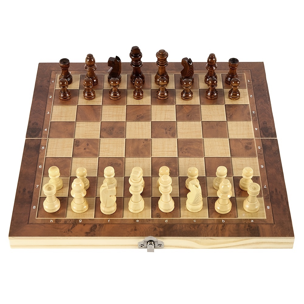 Chess Wooden Wooden Checker Board Solid Wood Pieces Folding Chess Board  High-end Puzzle Chess Game