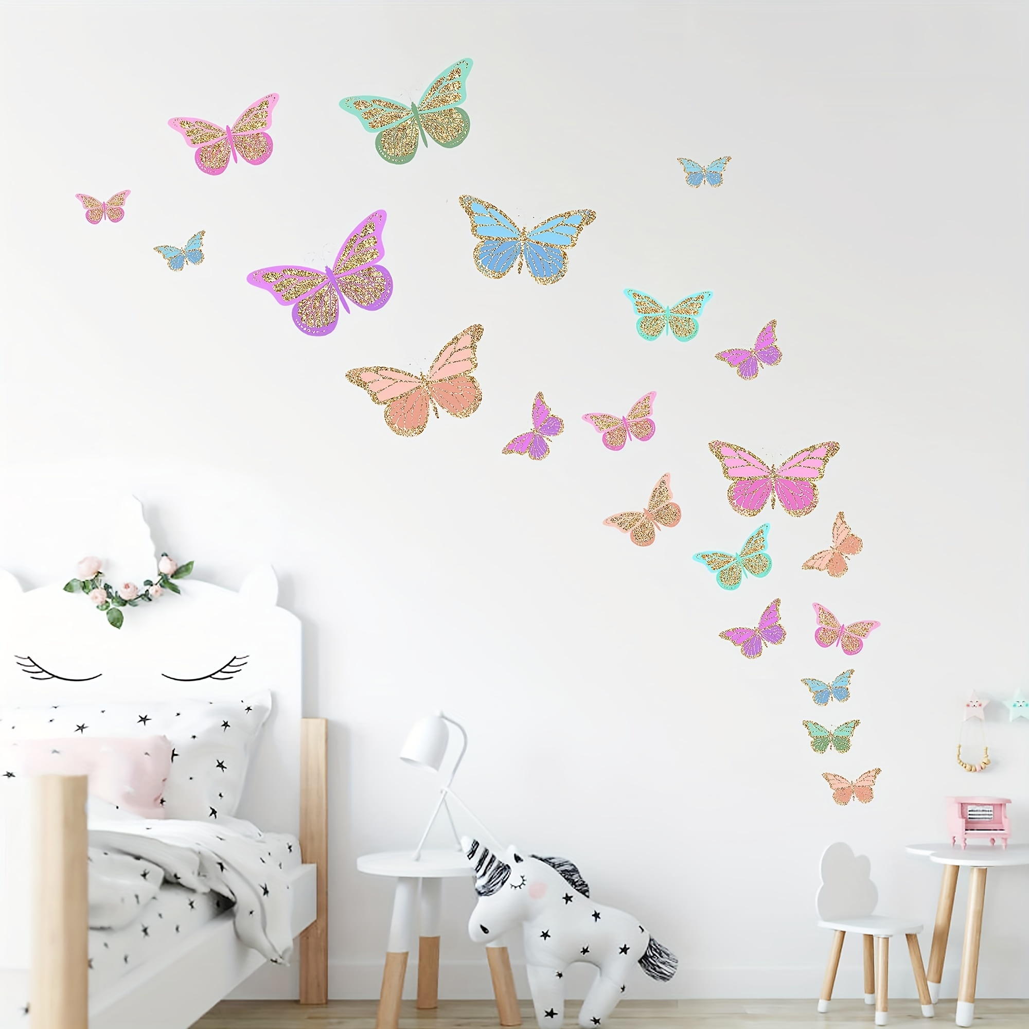  Butterfly Wall Decals Glow in The Dark Butterflies Wall Decals  Luminous Butterfly Wall Stickers Waterproof Peel and Stick for Kids Boys  Girls Bedroom Birthday Decorations : Baby