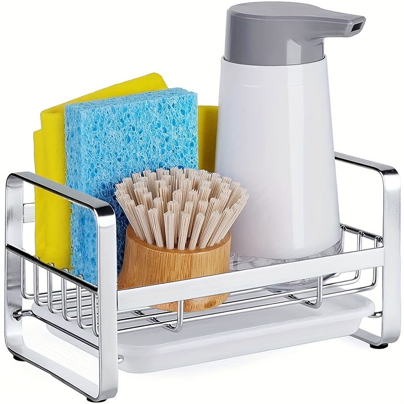 Stainless Steel Sink Sponge Holder With Drainage Sink Caddy - Temu