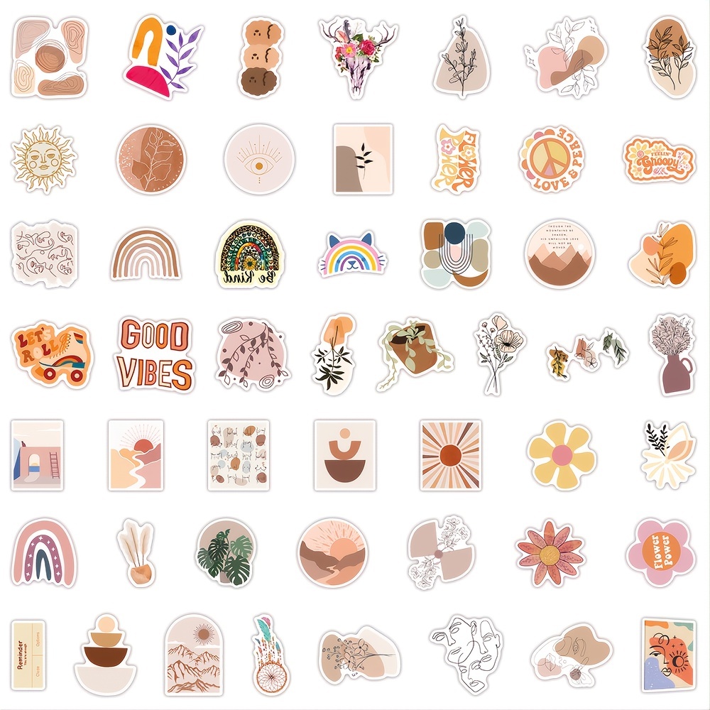 Buy LOVELYLIFE 200PCS Aesthetic Boho Stickers Vintage Vinyl