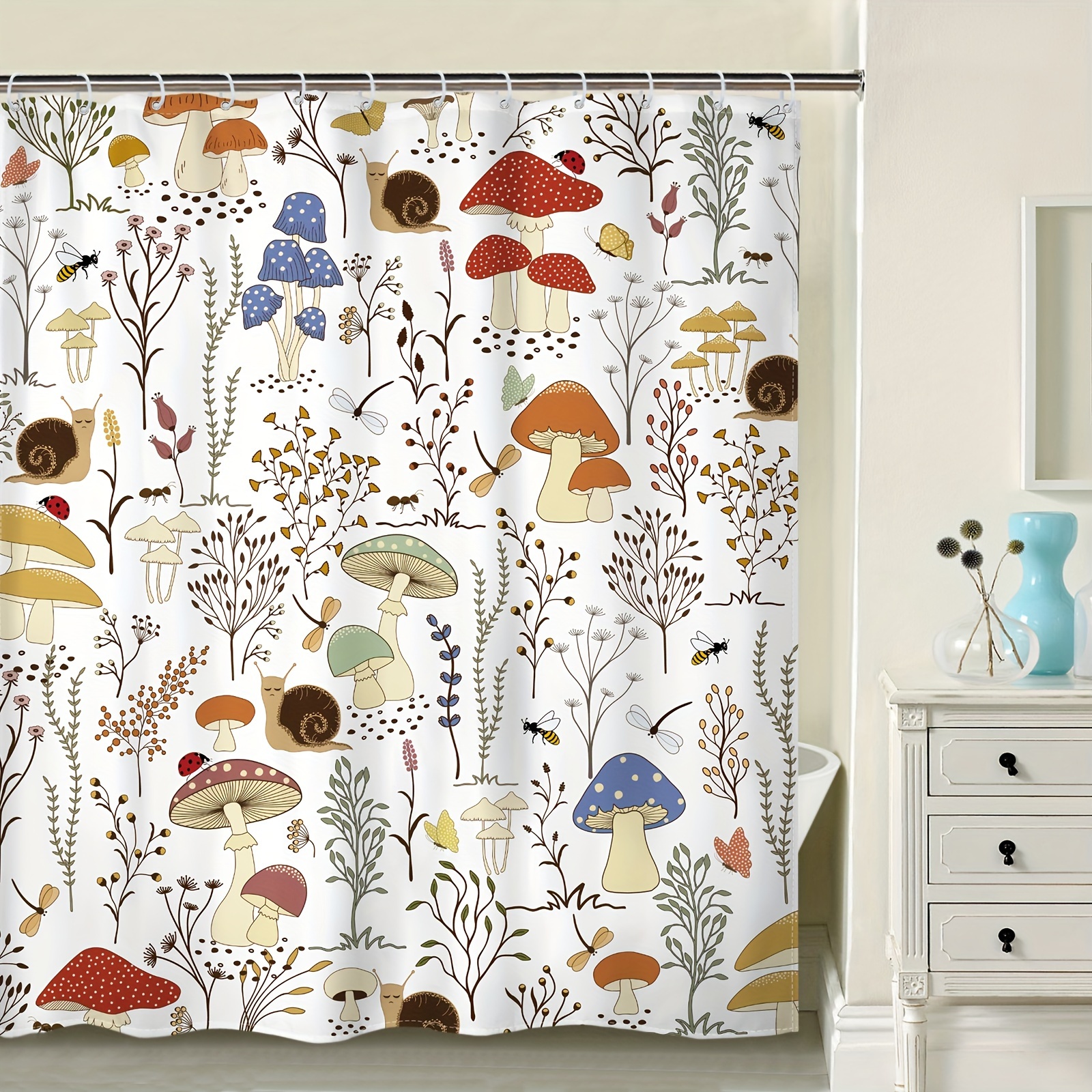 Mushroom Shower Curtain - Temu