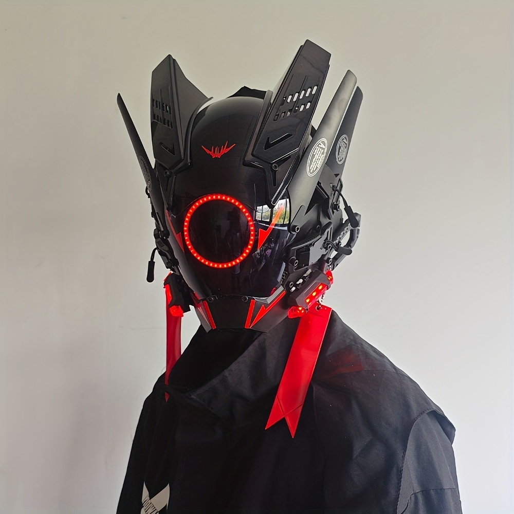 Maschera Cyberpunk Luce Laterale, Lenti Nere, Ali Luminose Rotonde A Led,  Maschera Luminosa Festival Musicali E Feste Halloween, Attrezzatura Cosplay  Cool, Non Perdere Fantastiche Offerte