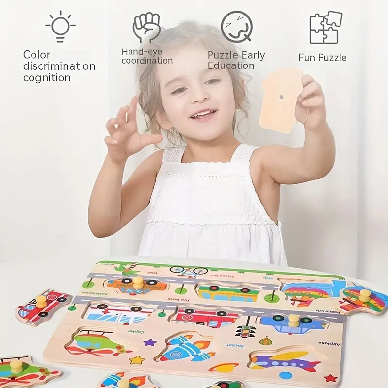 1 2 To 3 year old Children s Hand Grabbing Puzzle Matching Building Block Intelligence Development Boys And Girls Puzzle Cognitive Early Childhood Education Wooden Toys 3