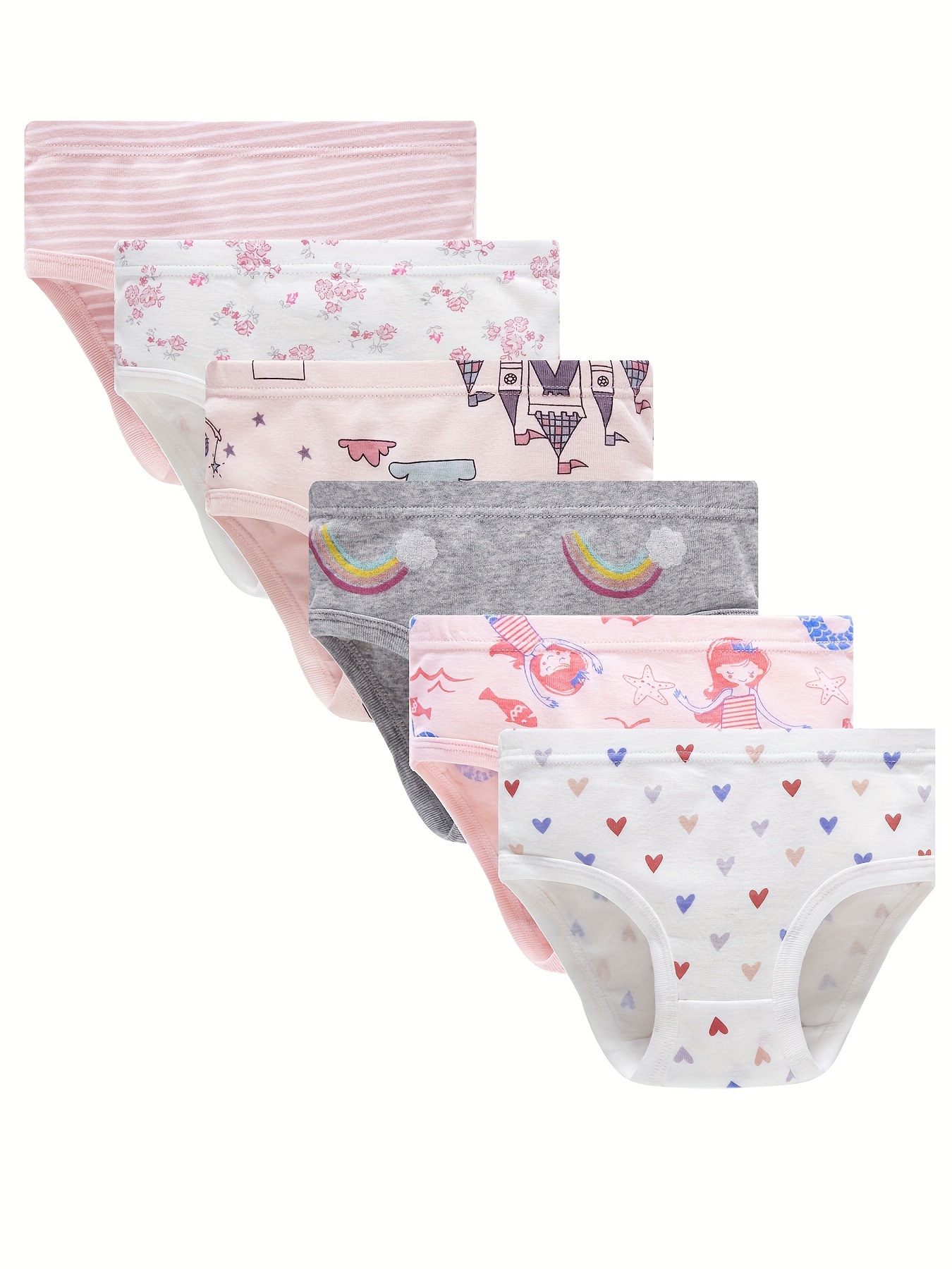 Girls' Underwear - 5 Pack Stretch Cotton Briefs Panties (6-14)