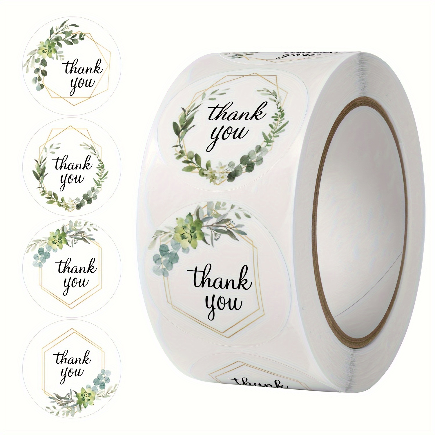 

500pcs Thank You Stickers, 1 Inch Floral Self Adhesive Stickers, Lables Decorative Sealing Stickers For Wedding, Party, Online Retail Bag