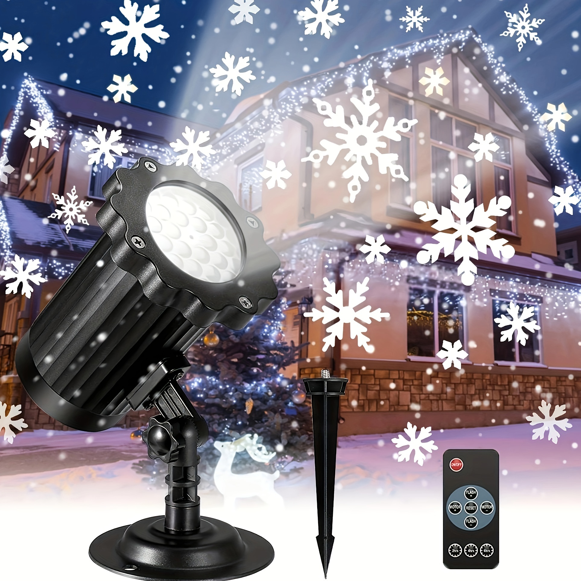 Christmas Snowflake Projector Lights, Rotating LED Snowfall