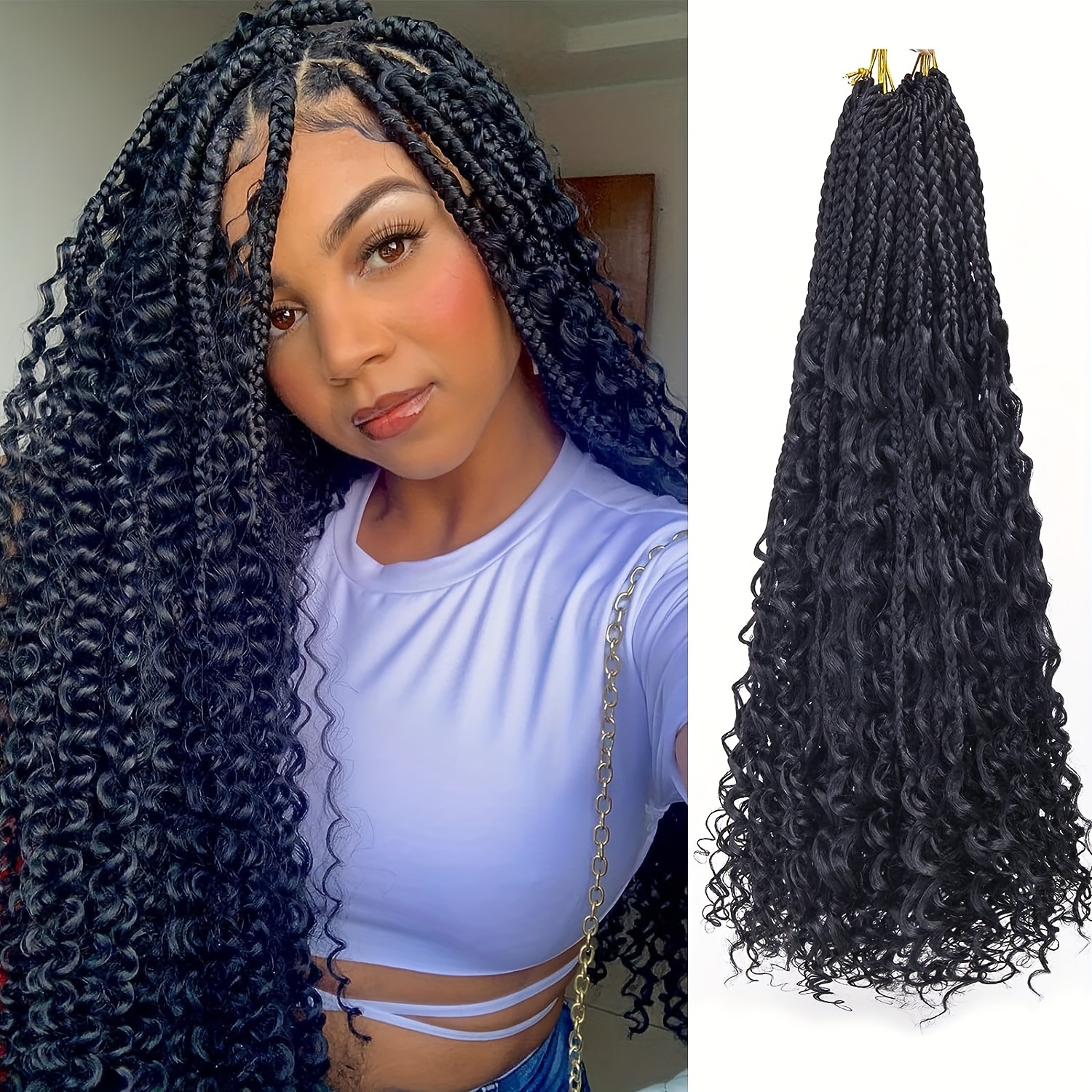  7 Packs Crochet Box Braids Curly Ends 10 Inch Crochet Braids  Box Braid Crochet Hair for Black Women (10 Inch, 1B) : Beauty & Personal  Care