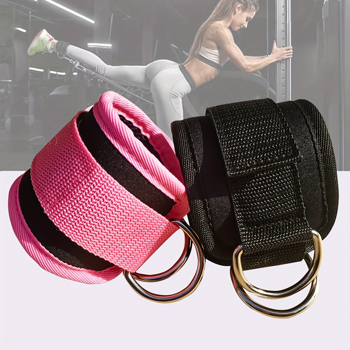 Adjustable Wrist Ankle Cuffs D Ring Pulley Lifting Straps Gym