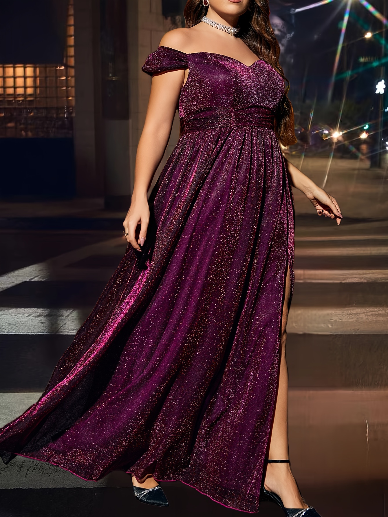 Lilac plus size formal dresses sale