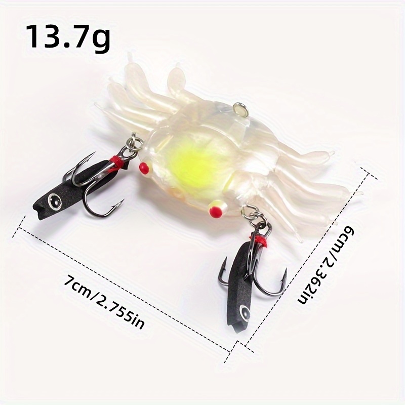 3Pcs(Style3) Crab Bait 3D Simulation Crab Soft Lures with Sharp Hooks  Double Hooks for Sea Fishing Crankbaits Bait Traps, Saltwater Fish Tackle