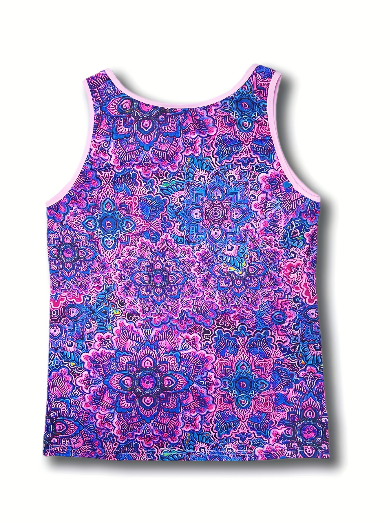 Floral Print Notched Neck Tank Top Casual Sleeveless Tank - Temu