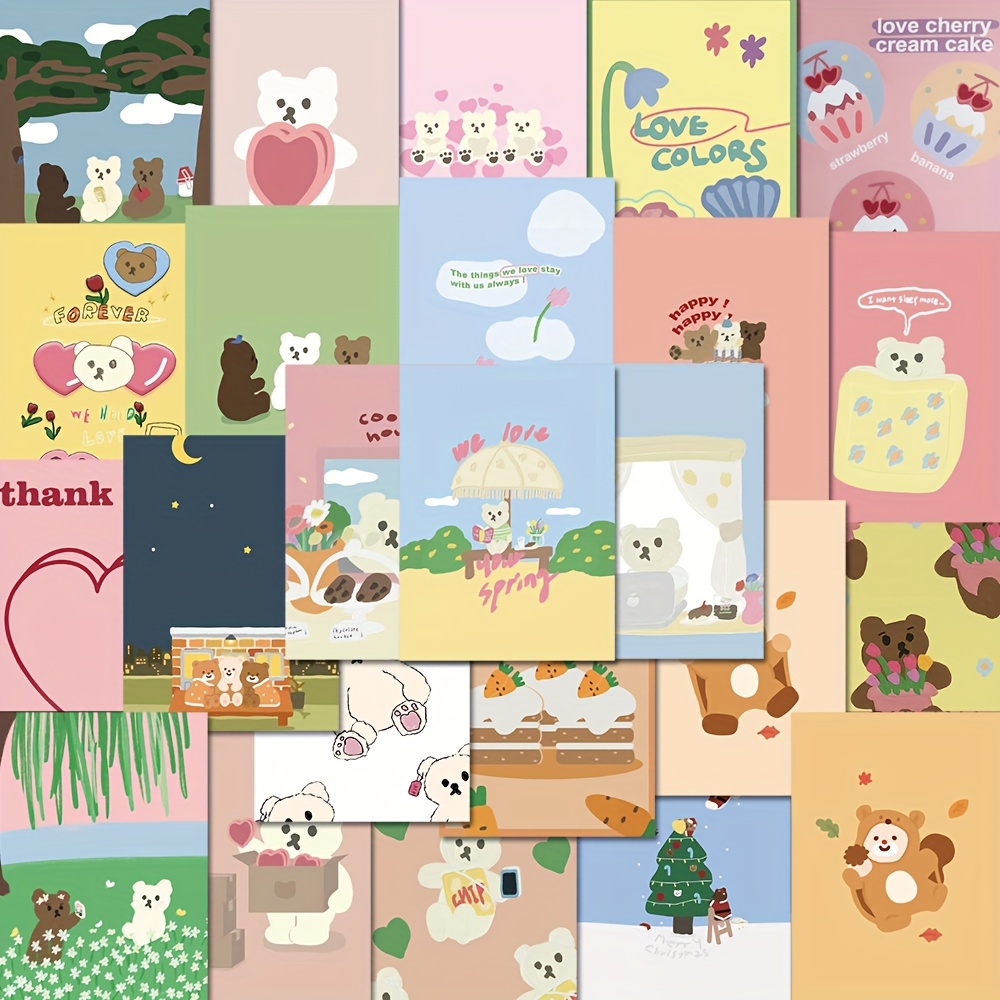 Korean Cute Cartoon Stickers, Cute Stickers Kawaii Korean