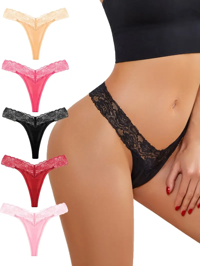 Women's Comfortable Lace High Elastic Cheeky Panties - Temu Canada