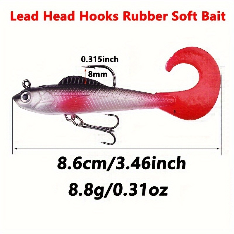 Soft Baits Lead Head Hook Artificial Rubber Baits Sea Bass - Temu