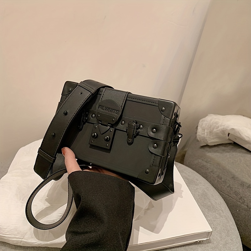 Vintage Square Shoulder Bag, Niche Design Box Crossbody Bag, Stylish Women's Purse Temu