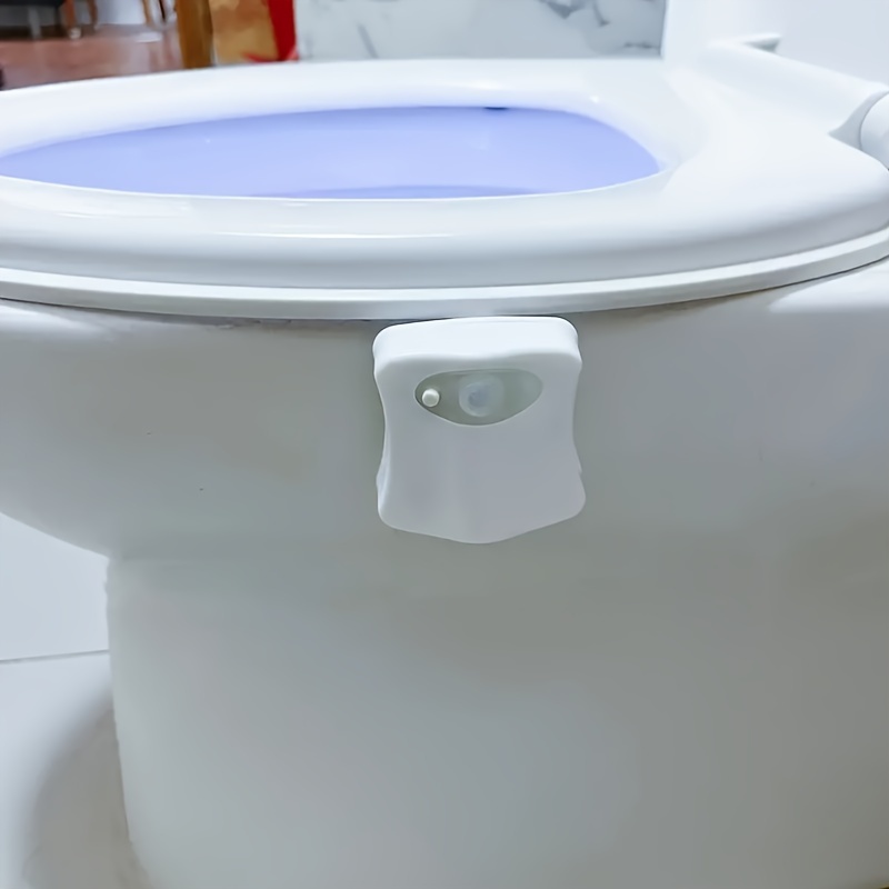 1pc Led 8-color Toilet Night Light With Body Sensor For Toilet Seat,  Hanging Style