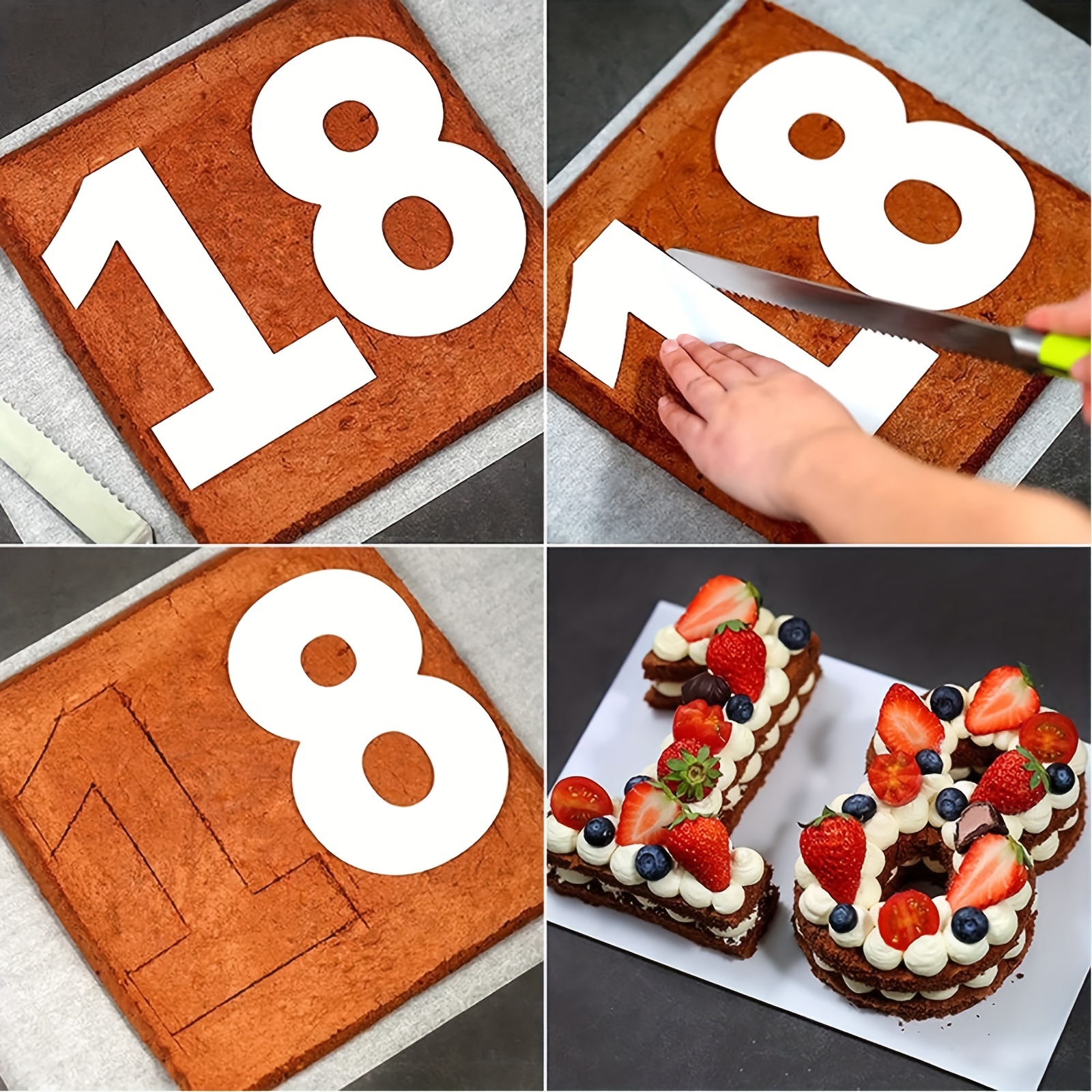 Number Cake Stencil 0-8 Cutting Molds, Cake Templates For Wedding Birthday  Anniversary Diy Number Cake Baking - Temu Australia