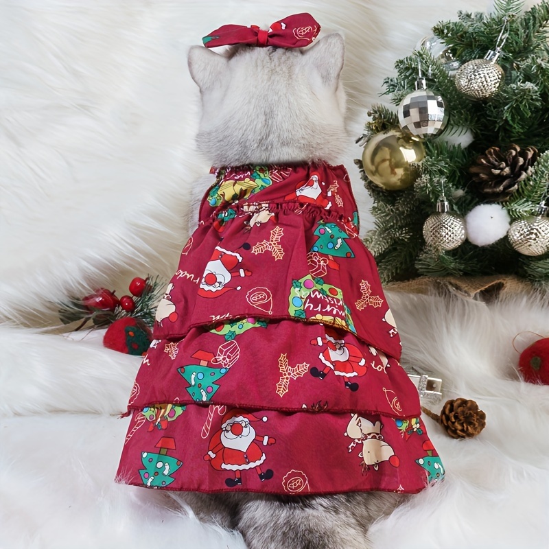 white christmas dresses Red Cat Christmas Dress main image 1