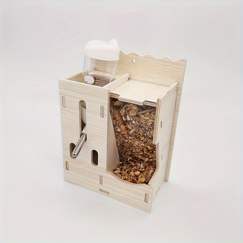 

Hamster Solid Wood Feeding Device, Small Pet Water Feeding Supplies, -one Feeder