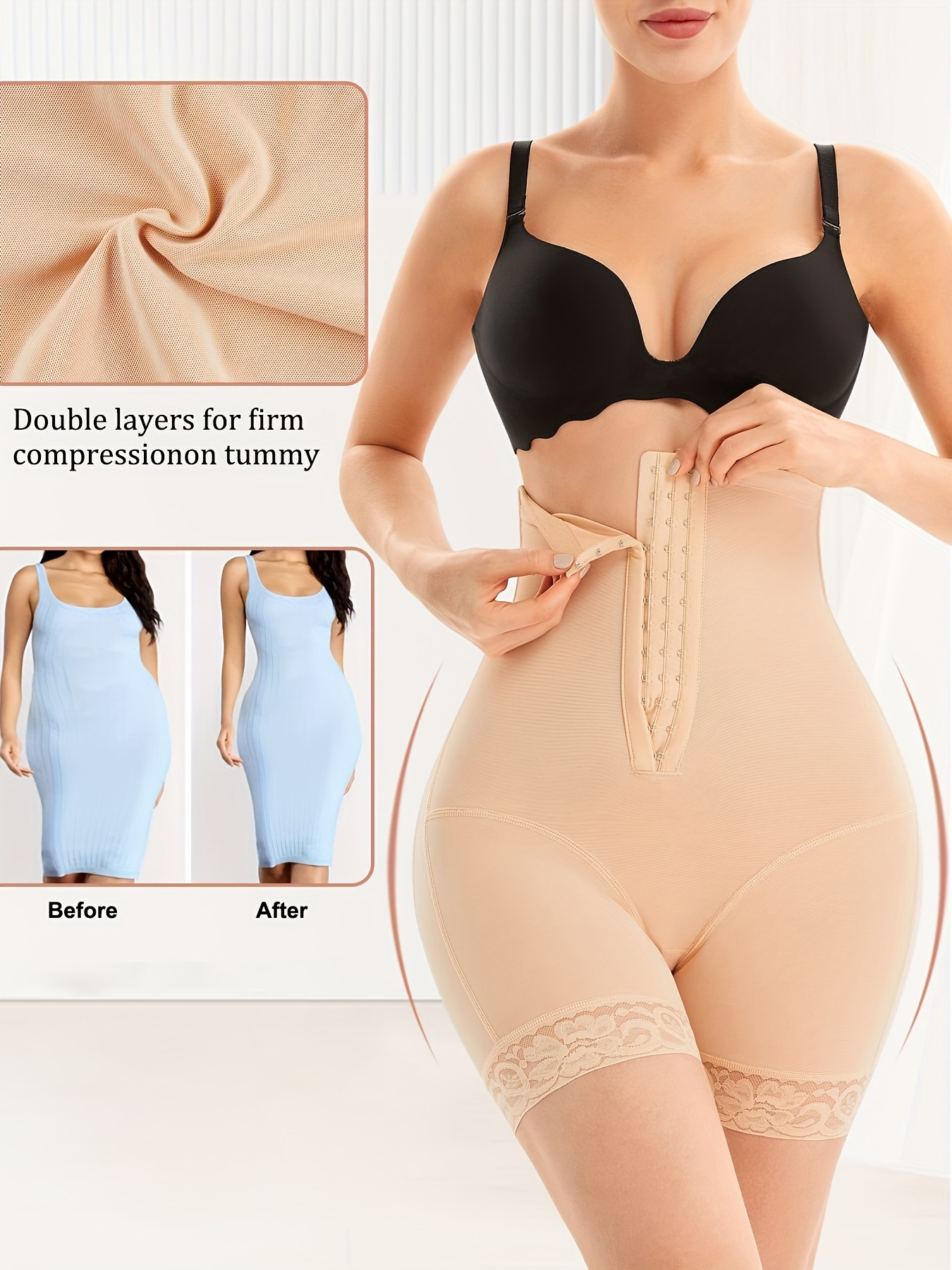Open Bust Tummy Control Lace Adjustable Straps Thong Shapewear– Curvypower