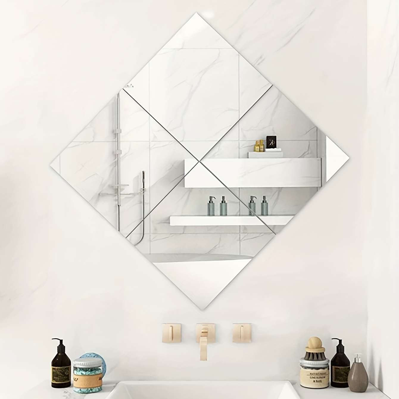 4 Stück Acryl Selbstklebende Spiegel Wand Aufkleber, Ganzkörper Spiegel,  Wandmontierte Spiegel Aufkleber, Rahmenlose Große Lange Spiegel Für Zuhause  - Temu Austria