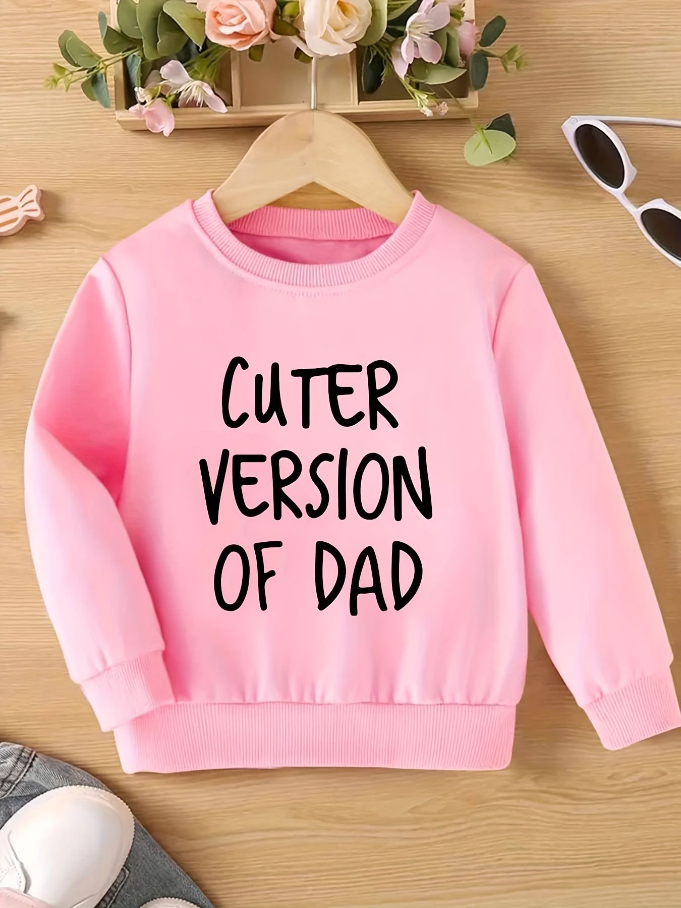 Girls' Casual Suit Lettered Long Sleeve Sweatshirt Pullover - Temu