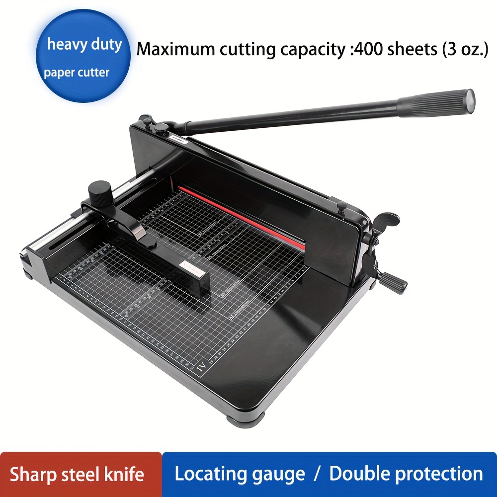Heavy Duty Guillotine Paper Cutter Black 400 Sheets Stack Paper