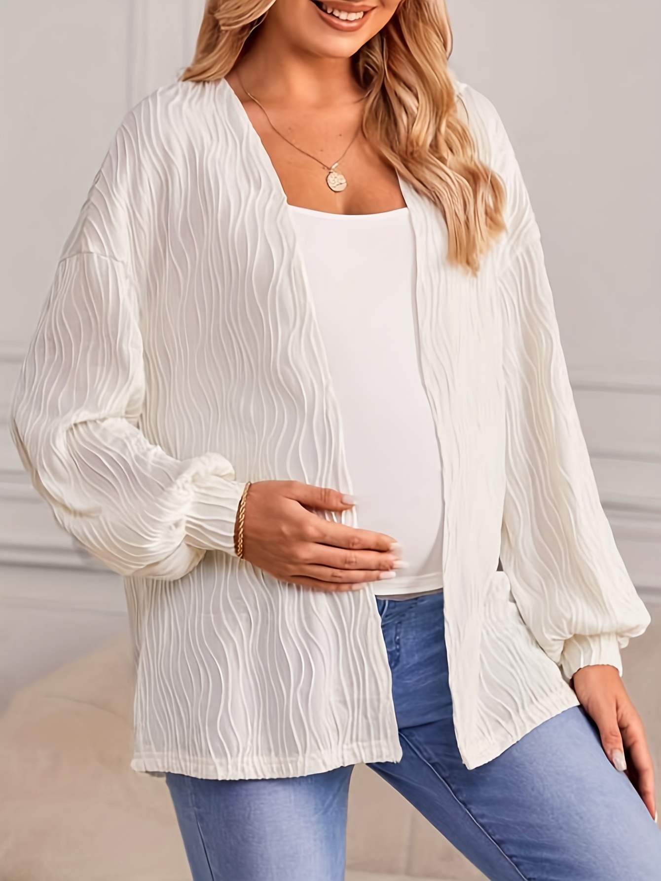 White maternity outlet cardigan