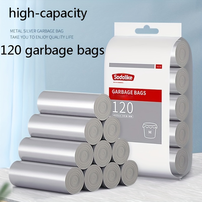 

Polyethylene Trash Bags 120 Count - Multipurpose Thickened Leak-proof Garbage Bags For Kitchen, Bathroom, Bedroom, Office, And Yard - Disposable High-toughness Bin Liners With Point-break Design