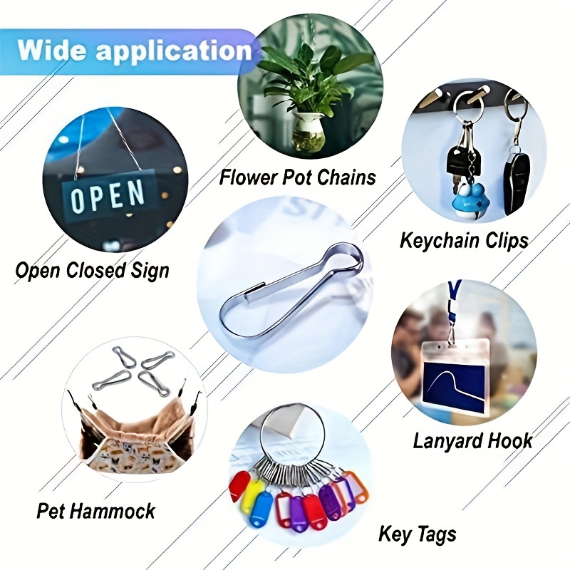 60pcs Keychain Lanyard Clips, Lanyard Hooks, 1.26 In Premium Clasps Hooks  Closures Snap Hooks Small For Crafts Lanyards Metal Key Chain Ring Making Je