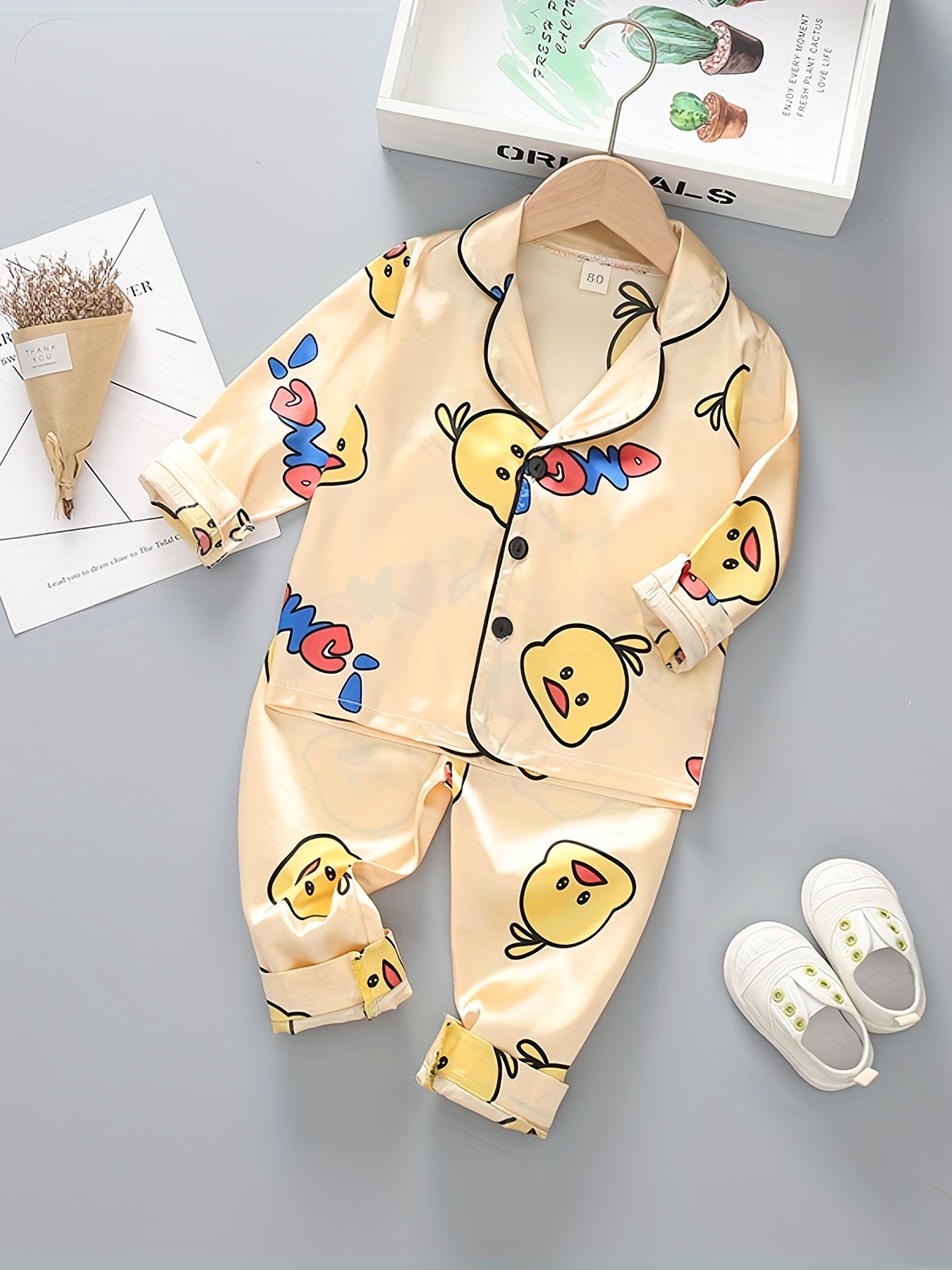 QWZNDZGR Summer Two Piece Sleepwear Cartoon Duck Printting Short-sleeved  Men's Pjamas Sets Long Pants Sleep Loungewear Pijamas Homewear 