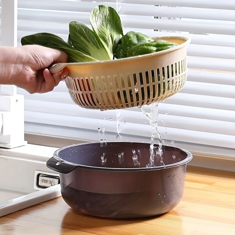 Double-layer Draining Basket, Extra Thick Kitchen Vegetable