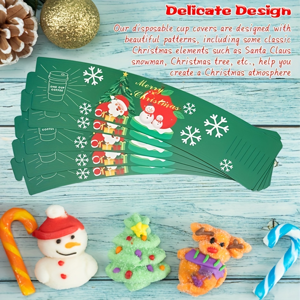 Christmas Santa Claus & Snowman Design Disposable Paper Cup For Hot And  Cold Beverage, One Time Use