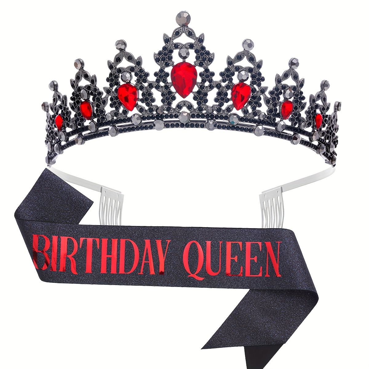 Banda de Birthday Queen – Regalos de fiesta de cumpleaños, banda de  cumpleaños para mujeres, recuerdos de fiesta divertidos (negro/dorado)