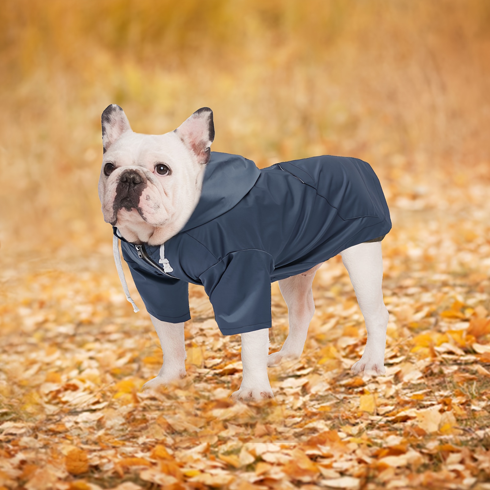 Dog Hoodie, Drawstring Blue