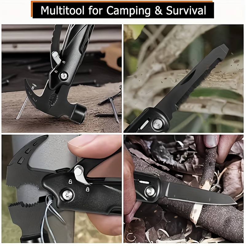 Multitool Camping Accessories, Multitool Hammer Camping Gear Survival Tool,  Mens Gifts, Cool Gadgets, Stocking Stuffers for Men, Perfect Christmas