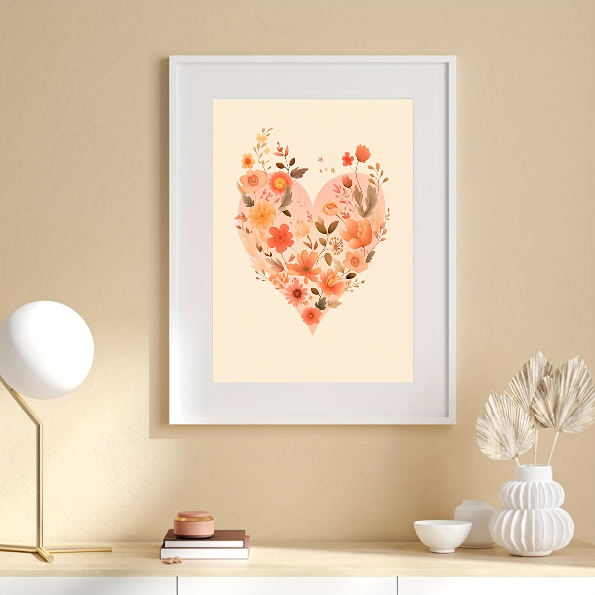 Canvas Prints Wall Art without Framed, Heart Shape of Flower