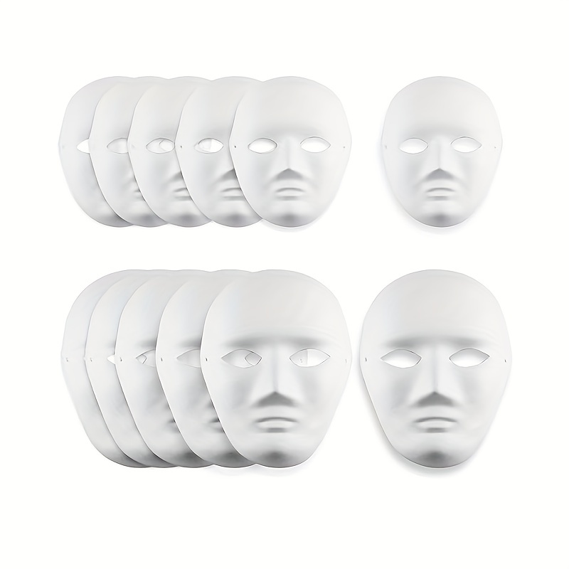 5pcs Diy Painting Pulp Blank White Masks Full Face Half Face Masquerade  Party Mask Costume Props For Men Women Kids Craft Supply