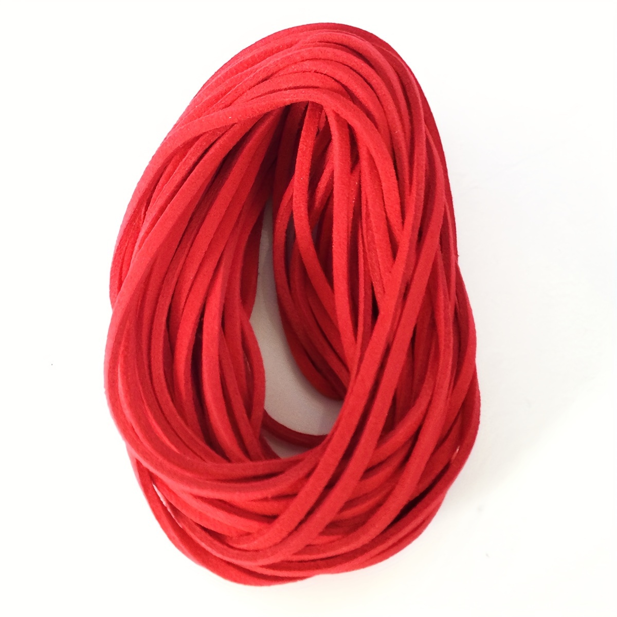 Faux Suede Cord: 3mm Flat Microsuede String, Red Orange Yellow