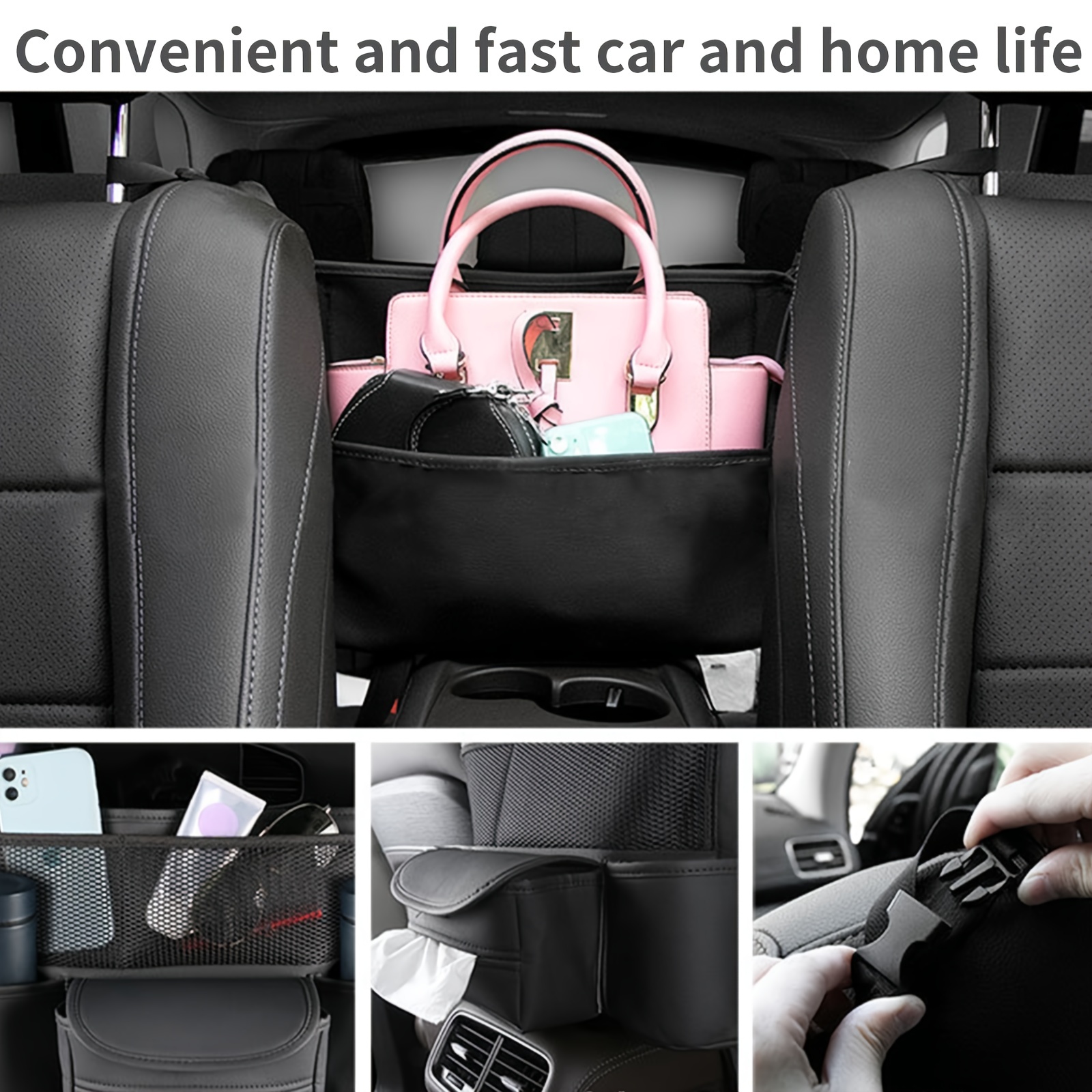 Car Organizer And Storage Purse Holder,seat Back Net Handbag Purse