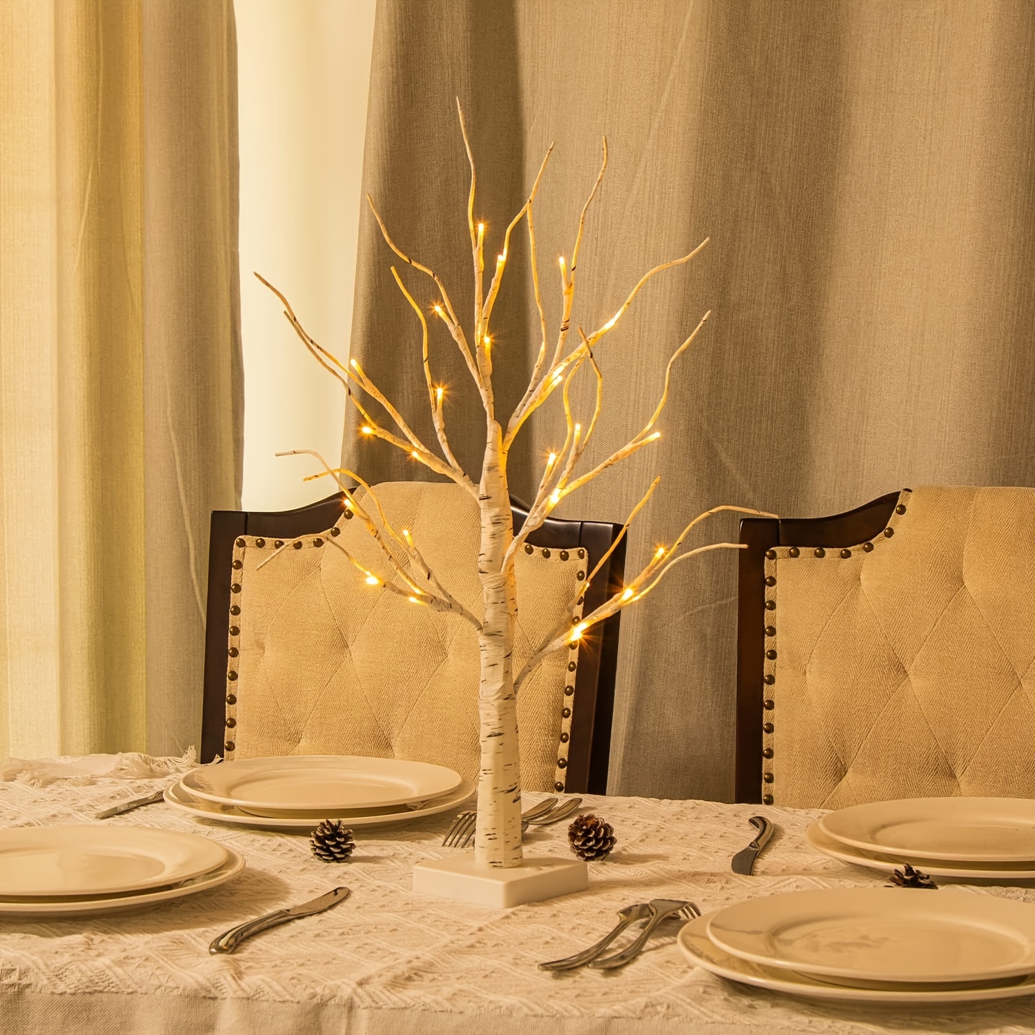 23GUANYI Arbre Lumineux en Bouleau avec 144 LED, Bonsaï de table Arbre  artificiel pour fête de mariage Cadeau d'intérieur ou d'extérieur  Décoration de bureau : : Cuisine et Maison