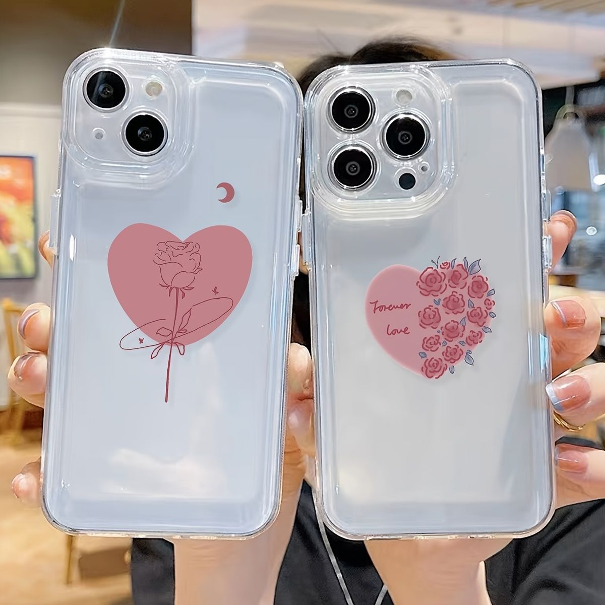 2pcs Heart Cartoon Pattern Anti Fall High Grade Phone Case For Apple 14 13  11 7p Xs X - Cell Phones & Accessories - Temu