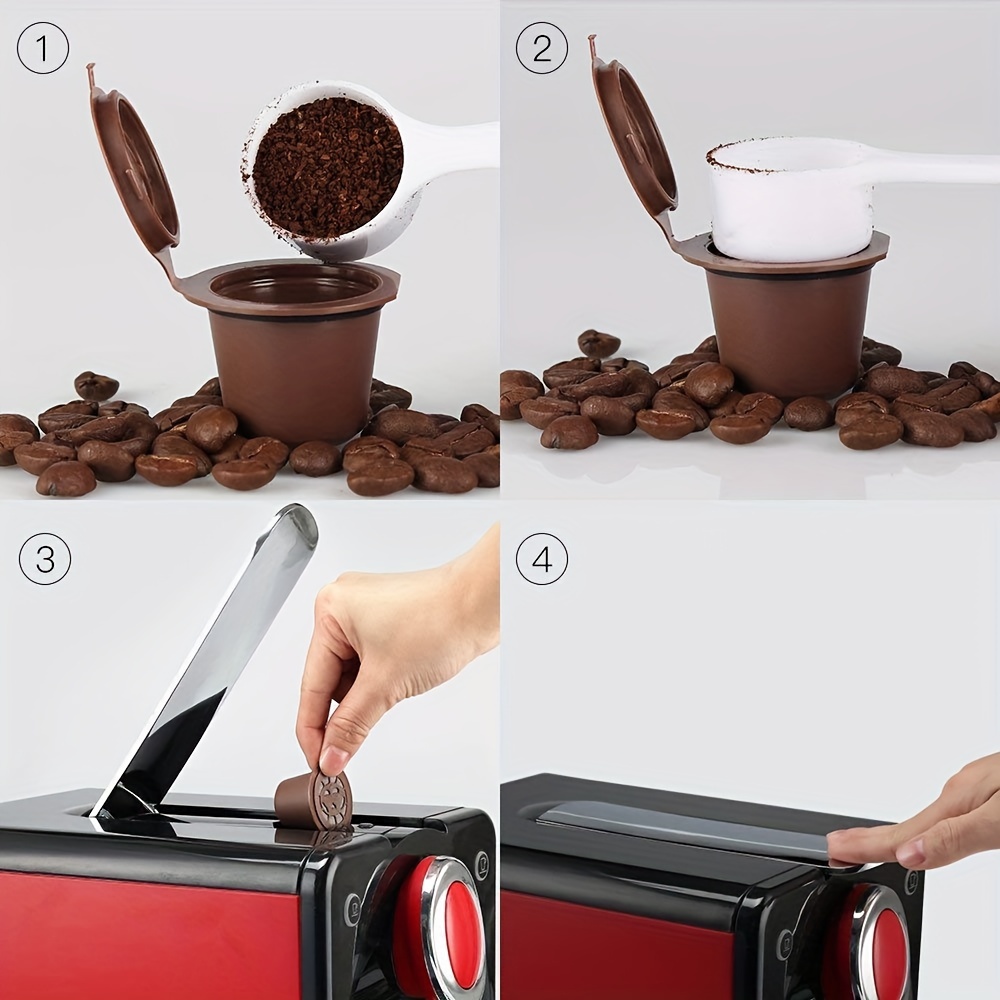 Refillable Coffee Capsule Filter with Spoon Brush Coffee Filter