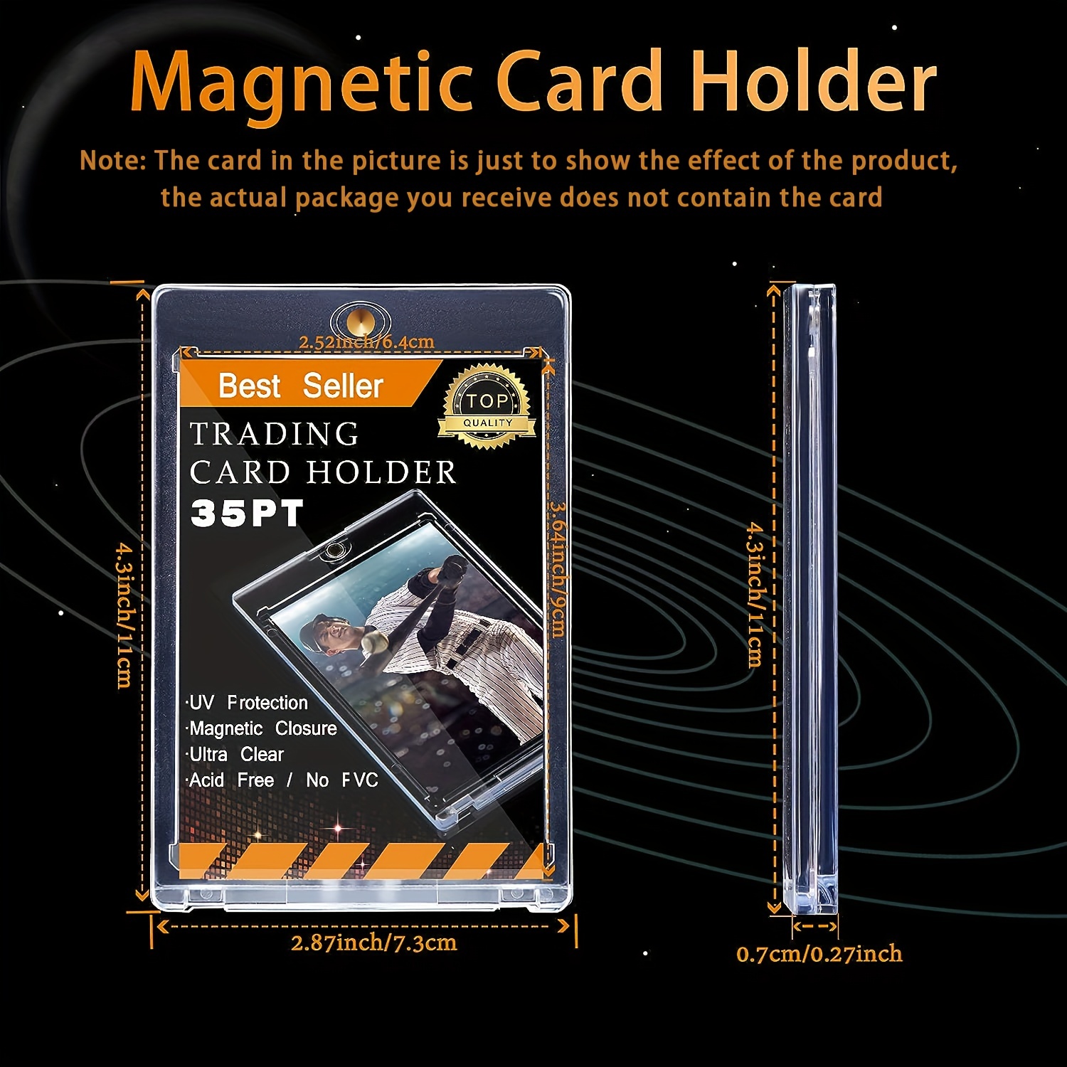 25 ct Magnetic Card Holder 35pt, Trading Card Hard case, Card Protector  Hard Plastic, Hard Card Sleeves Display case for Standard Collection Cards