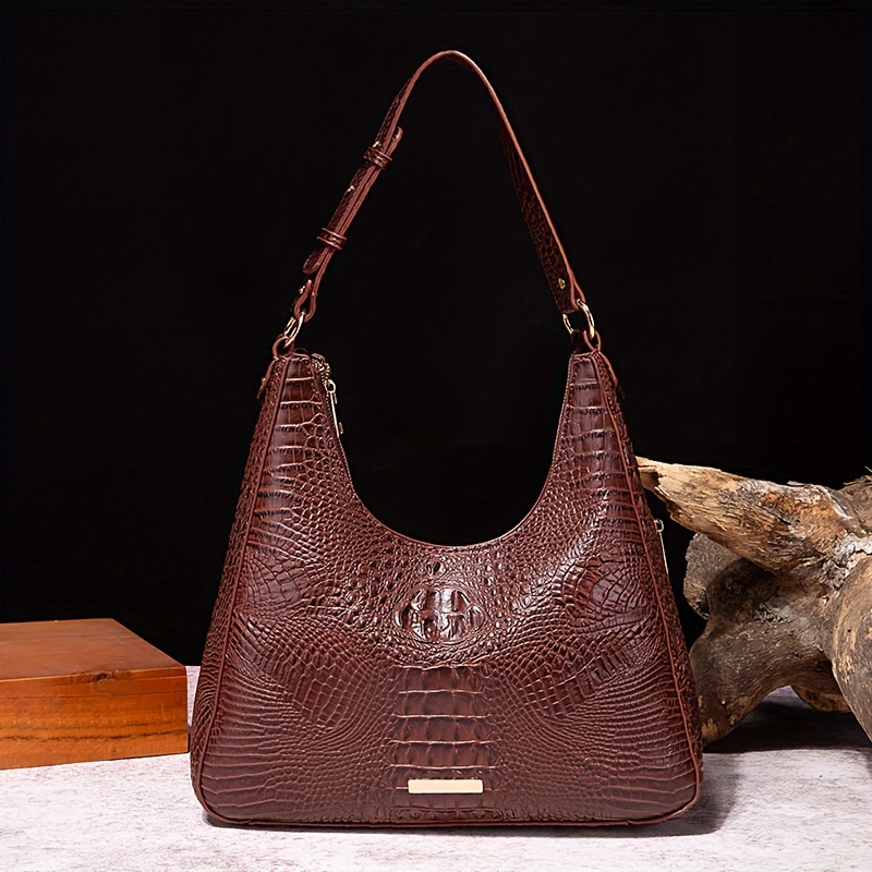 Genuine Leather Women's Bag Crocodile Pattern Ladies Handbags Tote Bag  Fashion Brand Travel Portable Shoulder Underarm Bags