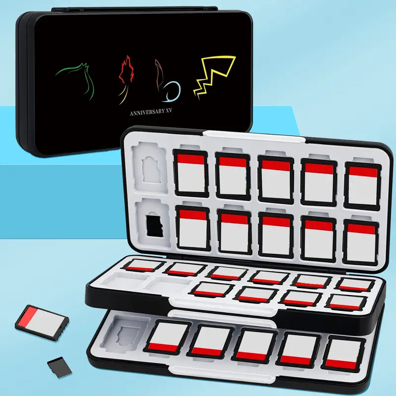 Boîtier de carte de jeu pour Switch Switch OLED et carte micro SD, étui de  rangement de transport avec 48 emplacements pour carte de jeu et 48  emplacements pour carte micro SD 