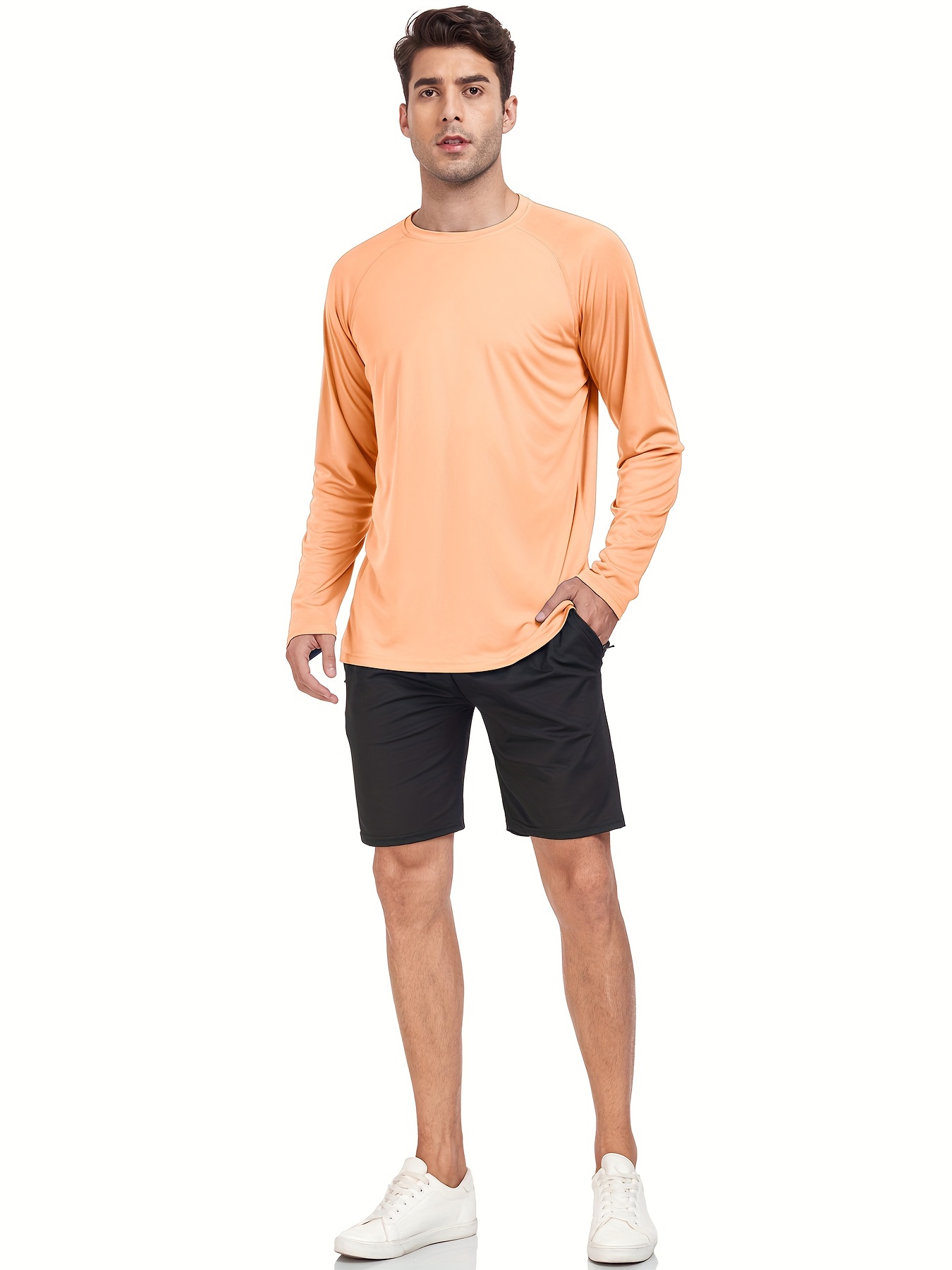 Men's Solid Sun Protection T shirt Casual Upf50+ Quick Dry - Temu