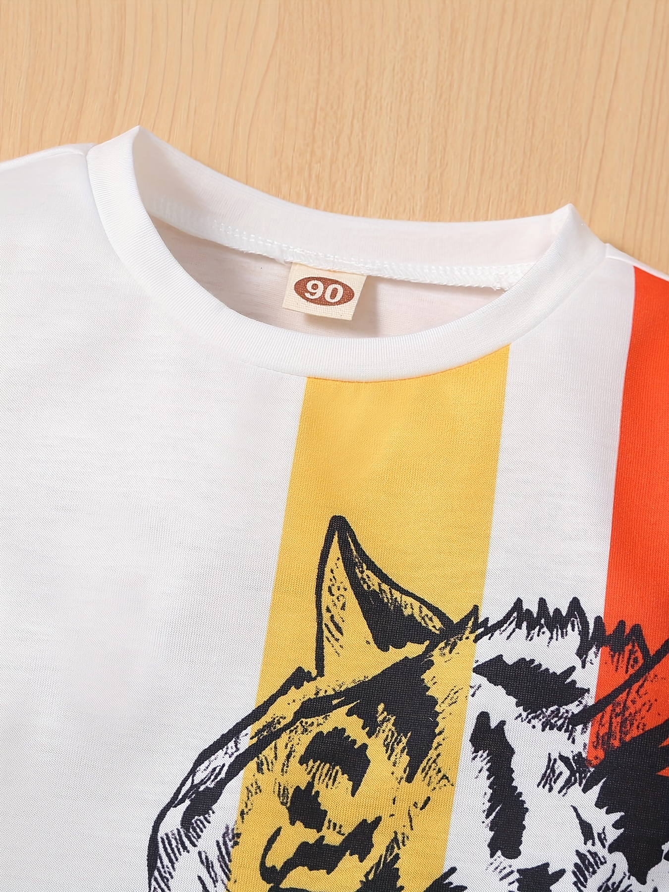 Printed T-shirt - Yellow/Tiger - Kids